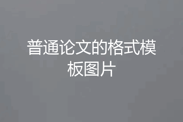 普通论文的格式模板图片