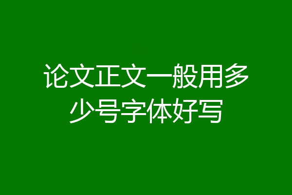 论文正文一般用多少号字体好写