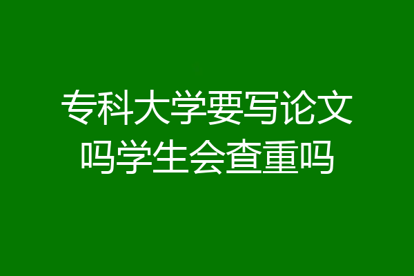 专科大学要写论文吗学生会查重吗