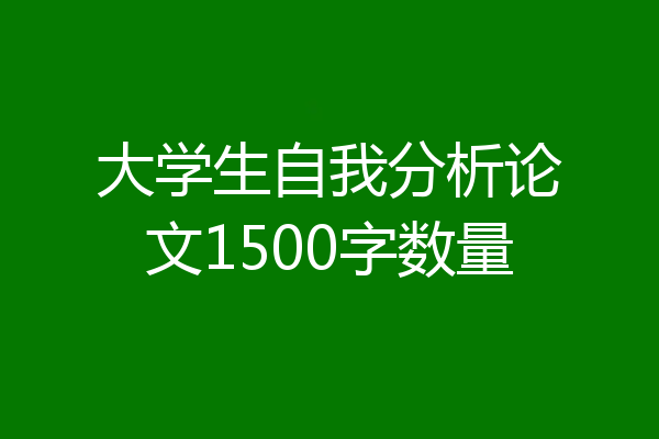 大学生自我分析论文1500字数量