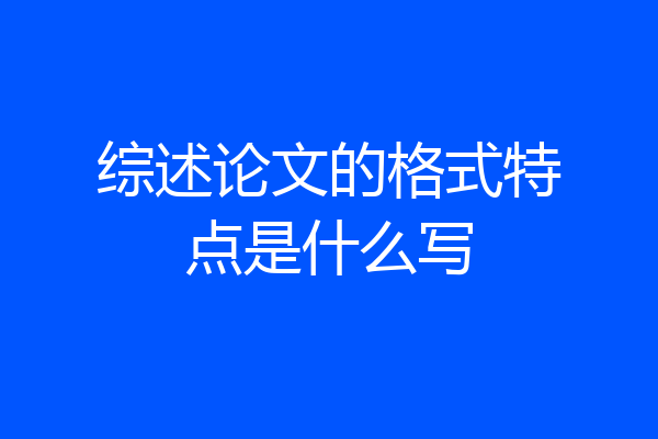 综述论文的格式特点是什么写