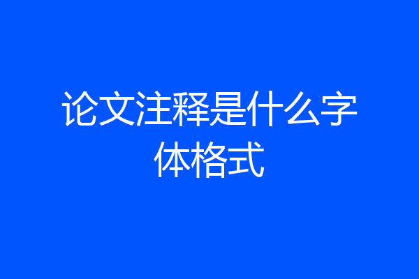 论文注释是什么字体格式