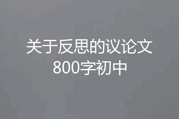 关于反思的议论文800字初中