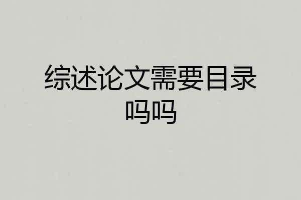 综述论文需要目录吗吗