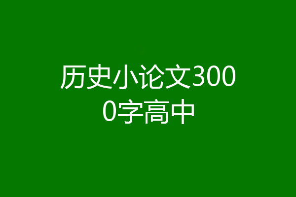 历史小论文3000字高中