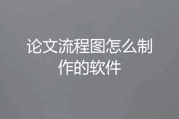 论文流程图怎么制作的软件