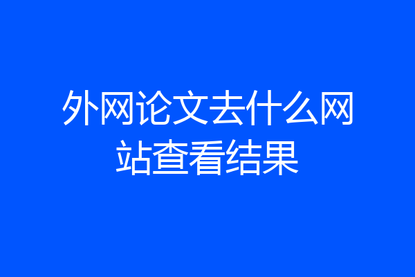 外网论文去什么网站查看结果