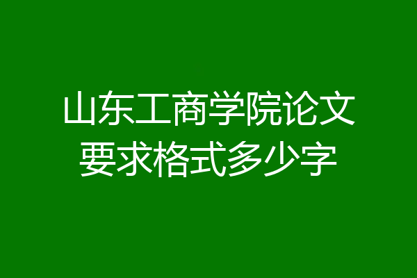 山东工商学院论文要求格式多少字