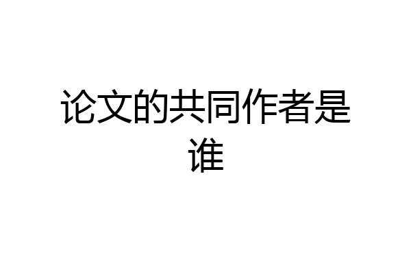 论文的共同作者是谁
