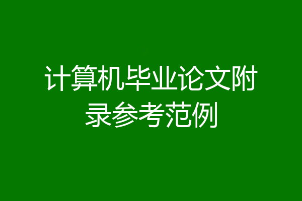 计算机毕业论文附录参考范例