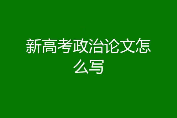 新高考政治论文怎么写