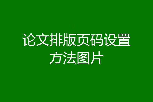 论文排版页码设置方法图片