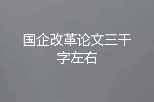 国企改革论文三千字左右