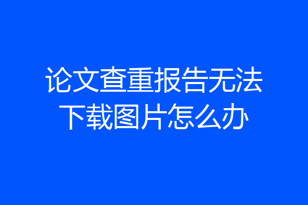 论文查重报告无法下载图片怎么办
