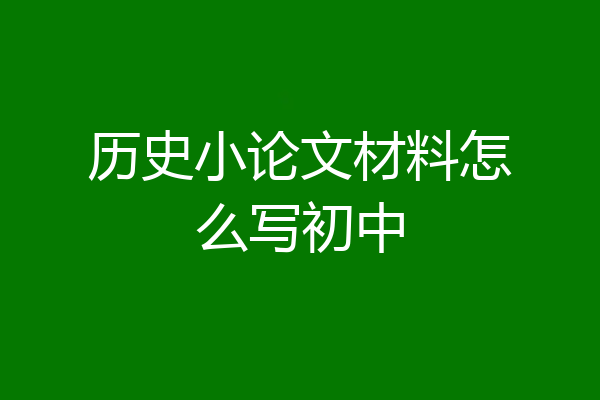 历史小论文材料怎么写初中