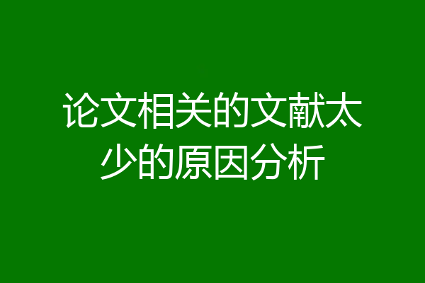 论文相关的文献太少的原因分析