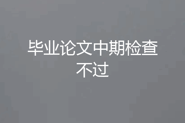 毕业论文中期检查不过