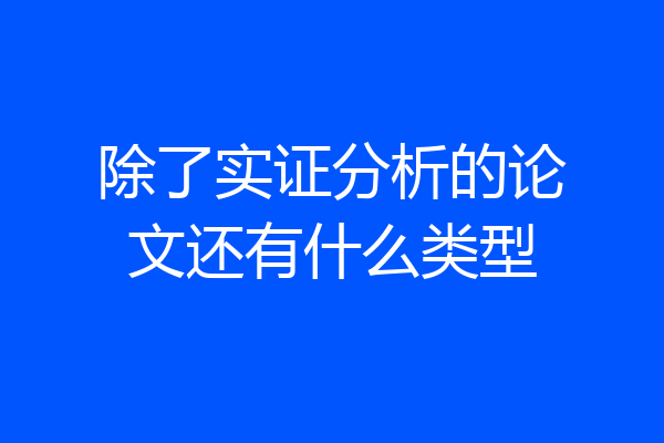 除了实证分析的论文还有什么类型
