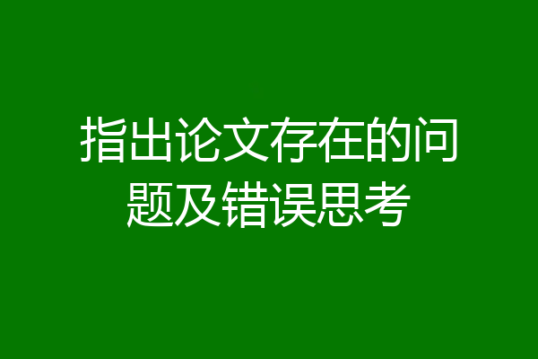 指出论文存在的问题及错误思考