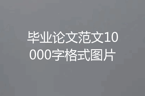 毕业论文范文10000字格式图片