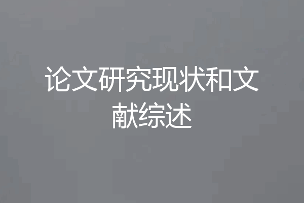论文研究现状和文献综述