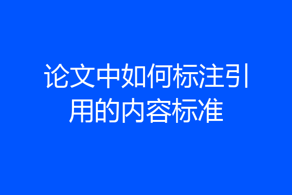 论文中如何标注引用的内容标准