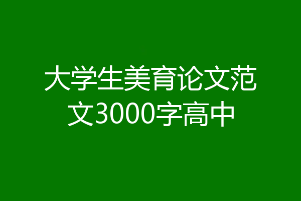 大学生美育论文范文3000字高中