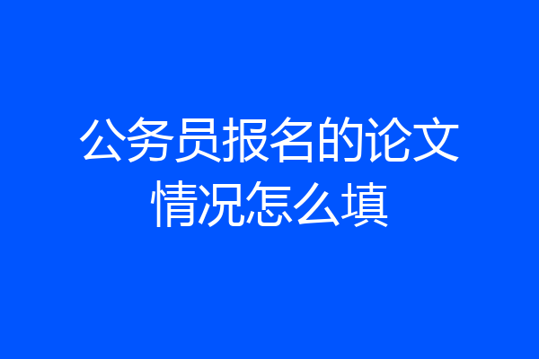 公务员报名的论文情况怎么填