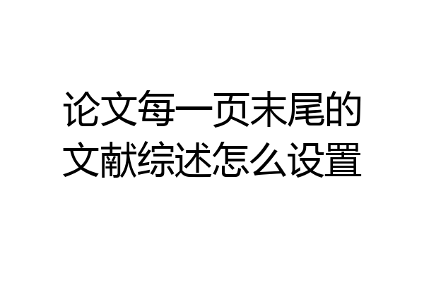 论文每一页末尾的文献综述怎么设置