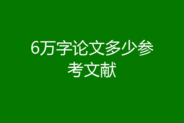 6万字论文多少参考文献