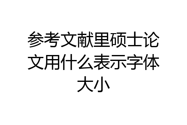 参考文献里硕士论文用什么表示字体大小