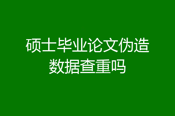 硕士毕业论文伪造数据查重吗