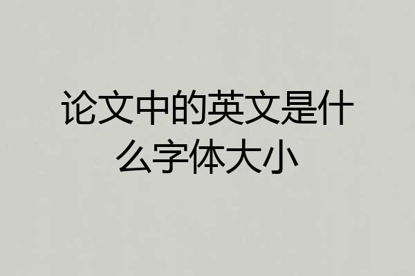 论文中的英文是什么字体大小