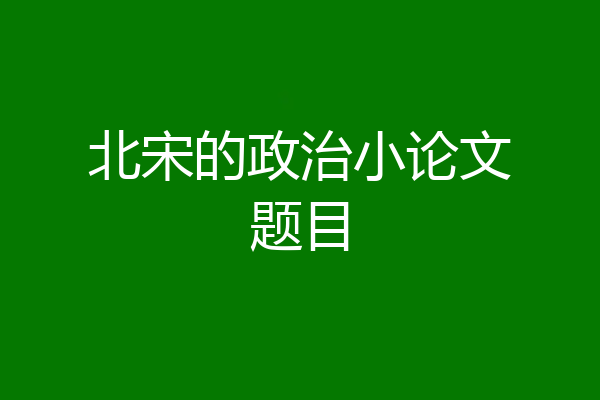 北宋的政治小论文题目