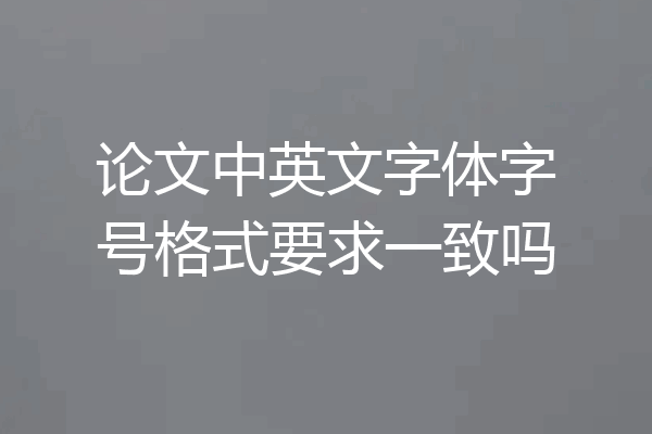 论文中英文字体字号格式要求一致吗