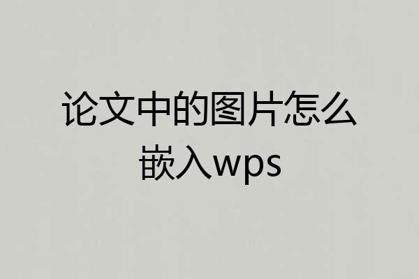 论文中的图片怎么嵌入wps