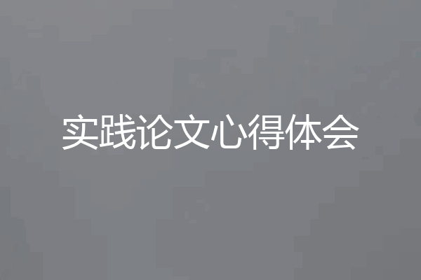 实践论文心得体会