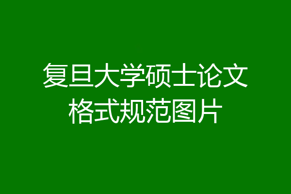 复旦大学硕士论文格式规范图片