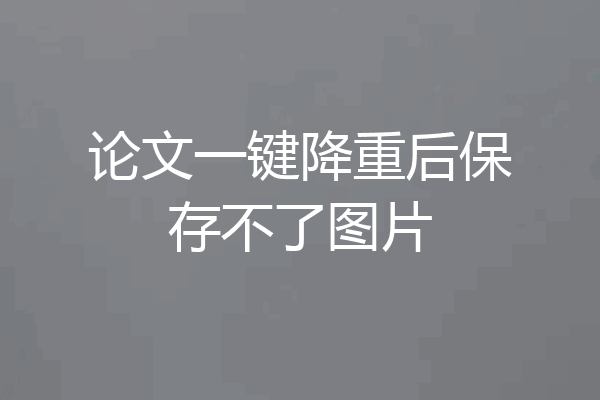 论文一键降重后保存不了图片