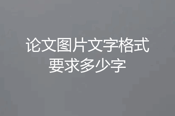论文图片文字格式要求多少字