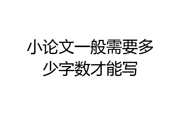 小论文一般需要多少字数才能写