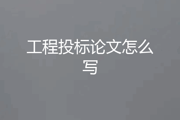 工程投标论文怎么写