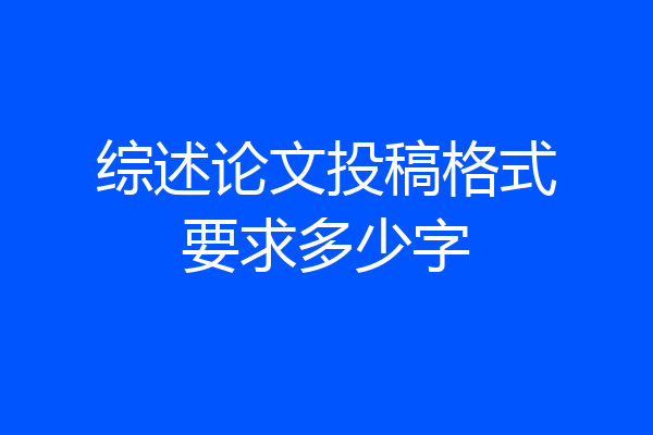 综述论文投稿格式要求多少字
