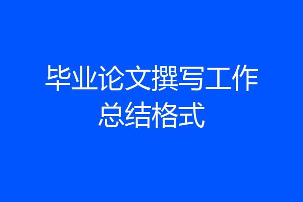 毕业论文撰写工作总结格式