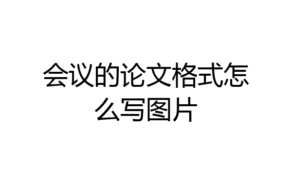 会议的论文格式怎么写图片