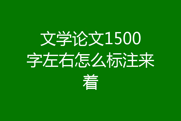 文学论文1500字左右怎么标注来着