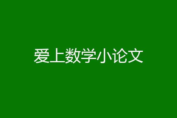 爱上数学小论文