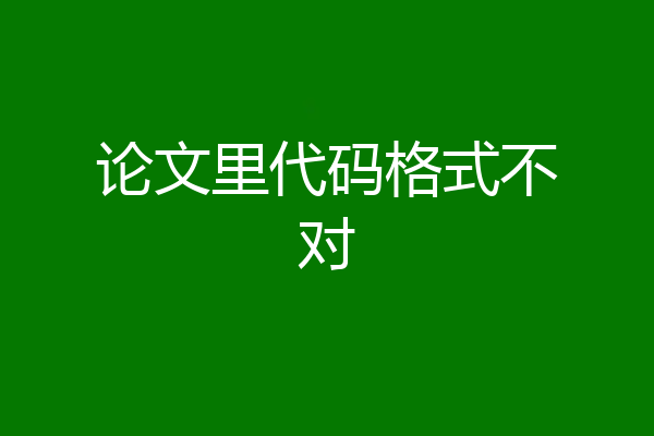 论文里代码格式不对