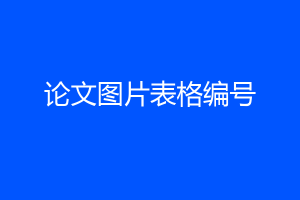 论文图片表格编号