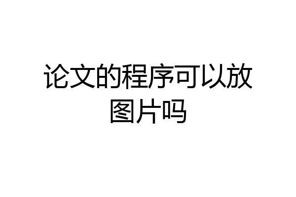 论文的程序可以放图片吗